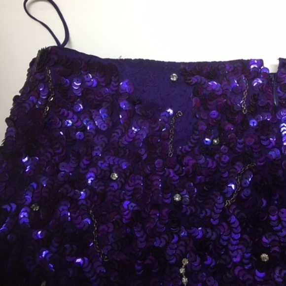 Alice + Olivia Purple Sequin Silk Mini Skirt - Picture 8 of 10